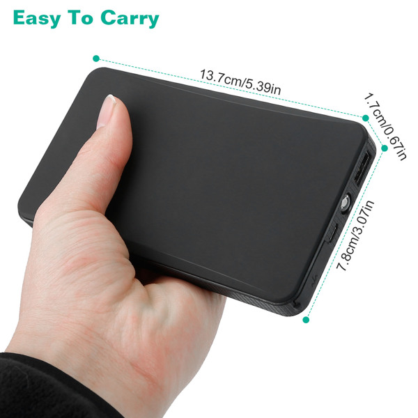 （物流随机发，自提可发加拿大）-20000mAh汽车启动电源 - 400A峰值电流适用于2.0L以下汽油发动机，便携式移动电源配备USB 5V/2A接口，三档应急手电（常亮/频闪/SOS求救模式），轻巧设计，理想赠礼之选-9