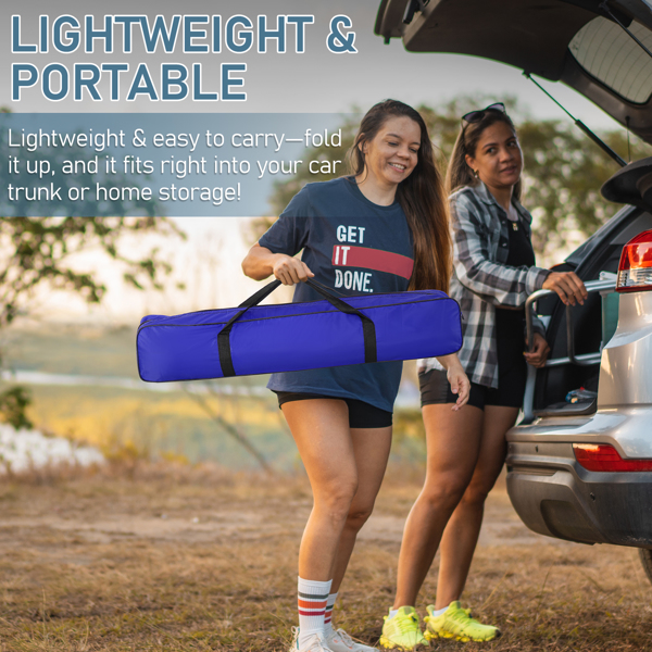 3-4人 蓝色 手搭便携 露营帐篷 银胶布 玻璃纤维杆 200*200*135cm-5