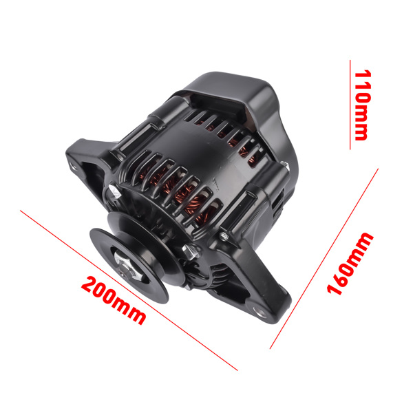 发电机 Black Mini Alternator ES1004BK with V-belt Pulley Fits for Denso Style 12 Volts Systems-6
