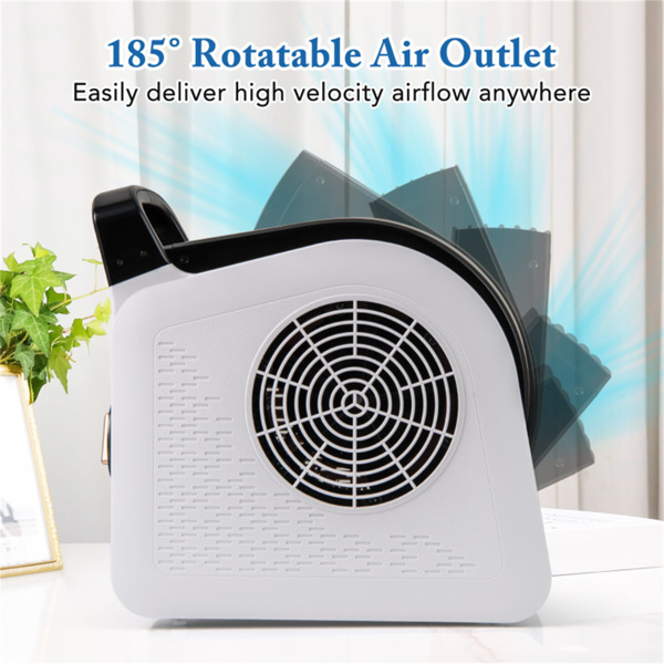 3速高速空气移动器（黑色+白色）-250/287/325 CFM，185°旋转头，用于目标气流-5