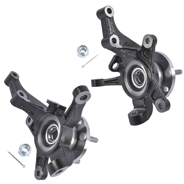 转向节总成 2x Front Steering Knuckle & Wheel Hub Bearing Assembly LH + RH Fit for Chevy Aveo 1.6L L4 Sedan 2004-2011-4