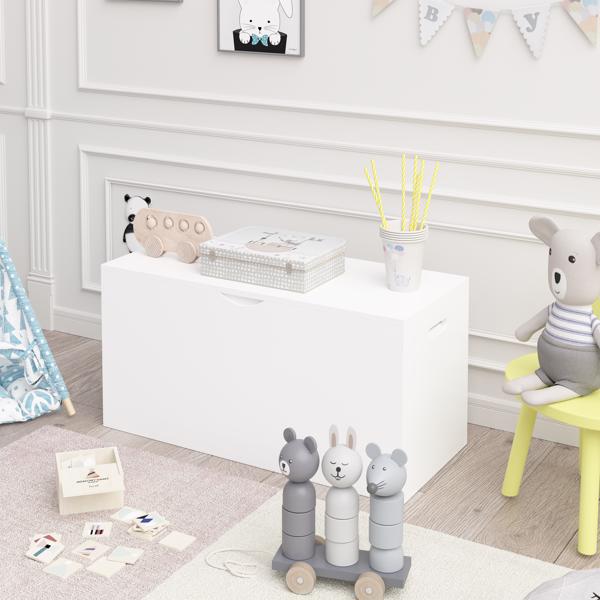 带滚动抽屉的儿童玩具收纳盒 - 现代木制带轮玩具箱，大型拉出式收纳箱，适用于育儿室、卧室或游戏室-3