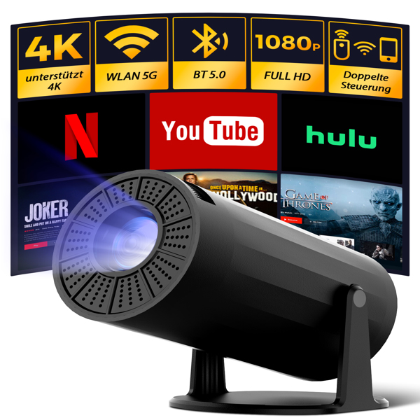 迷你投影仪：便携、高性价比，180° 投影角度，具备无线连接及移动设备兼容性的便携式投影仪（适用于观影）-7