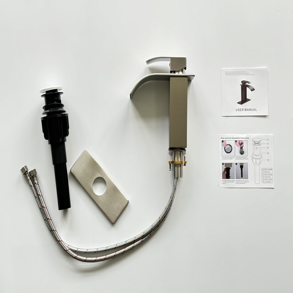 单柄浴室水龙头厕所水龙头不锈钢单孔TP，拉丝镍【周末不发货，TK/TEMU订单仅支持自提】-5