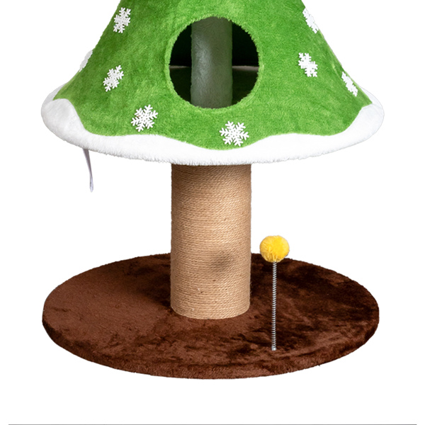 60*60*150CM 雪花四层圣诞躲藏猫树 草绿色带白边 猫爬架 宠物节日用品-12