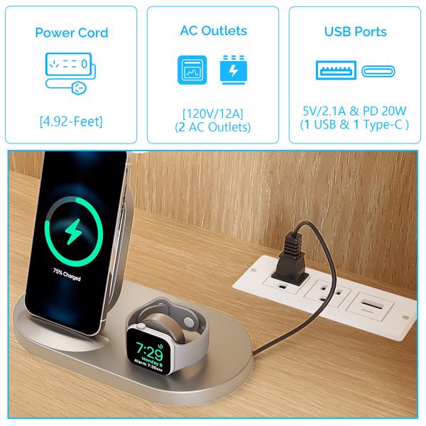 橡木色 刨花板 贴麻面三胺 7抽4层架 梳妆桌套装 带10粒三色调光灯泡 排插 格栅系列-5