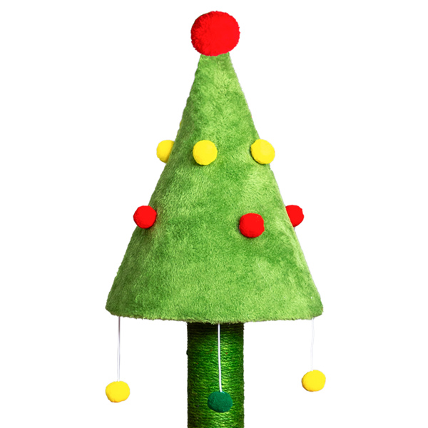 30*30*77CM 松果树躲藏屋 红绿色 小型猫爬架 宠物节日用品-11