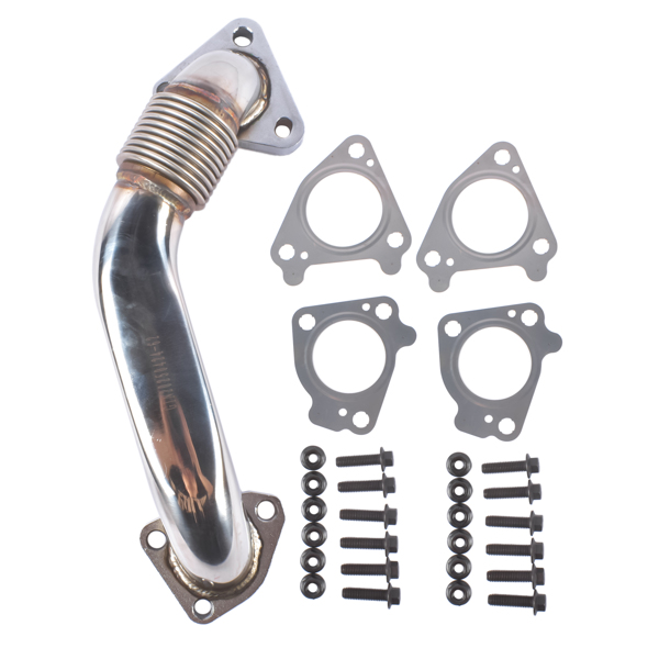 排气管 Bolt-on Passenger Side Up Pipe with Bolts & Gaskets Fits for Chevy Silverado GMC Sierra 2500 HD 3500 6.6L V8 2001-2004 LB7 Duramax DP0057-3