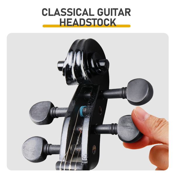 4/4 黑色声学小提琴+盒+弓子+松香-17