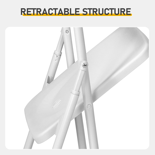 10pcs 白色 铁框架 庭院塑料折叠椅-13