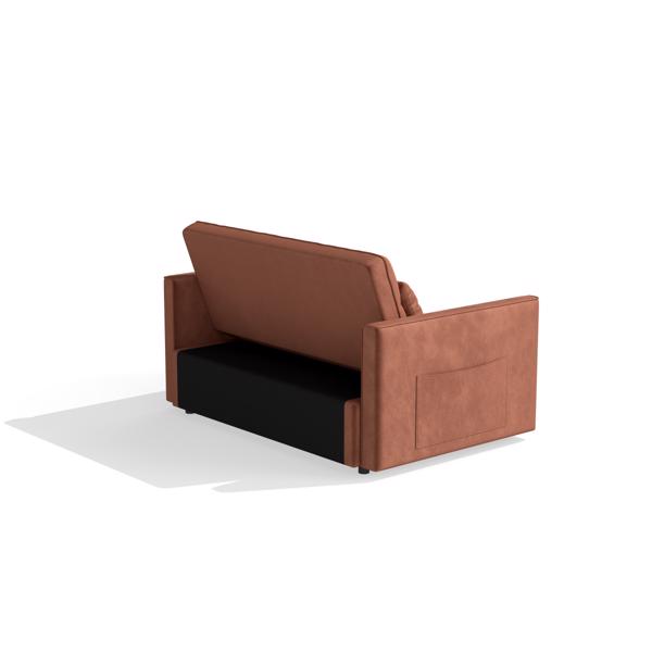 灯芯绒双人沙发床，带拉出式床铺、2个靠枕及侧边储物袋-13