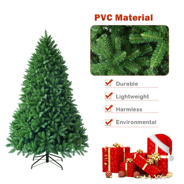 5英尺人造绿色圣诞树-600个逼真的PVC尖端，铰链设计，坚固的金属支架-8