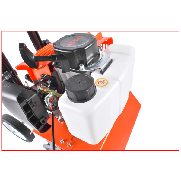 A1-2冲程43cc汽油微耕机 43CC 2-Stroke Gas Powered Tiller Cultivator, Handheld Rototiller for Lawn, Garden and Soil Cultivation-4