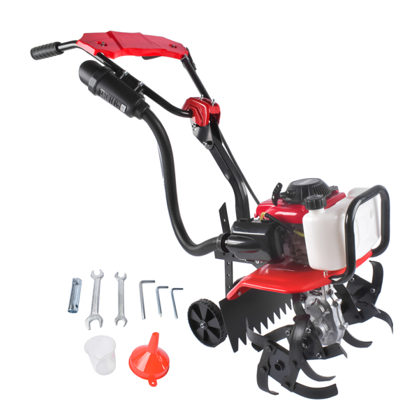 A1-4冲程63cc汽油微耕机 63CC 4-Stroke Gas Powered Tiller Cultivator, Handheld Rototiller for Lawn, Garden and Soil Cultivation-1