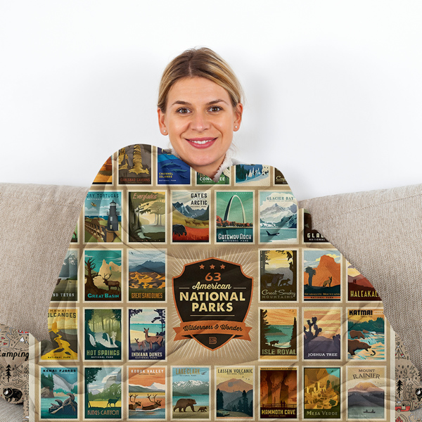 自产法莱绒毛毯 SWFT11325地理图 130X150cm （temu仅可自提）-8