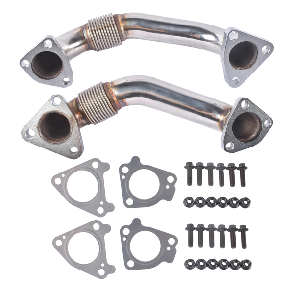 排气管 2x Up Pipes Passenger+Driver Side Fits for Chevy Silverado GMC Sierra 2500 3500 HD 6.6L V8 2001-2004 DP0057 DP0127-4