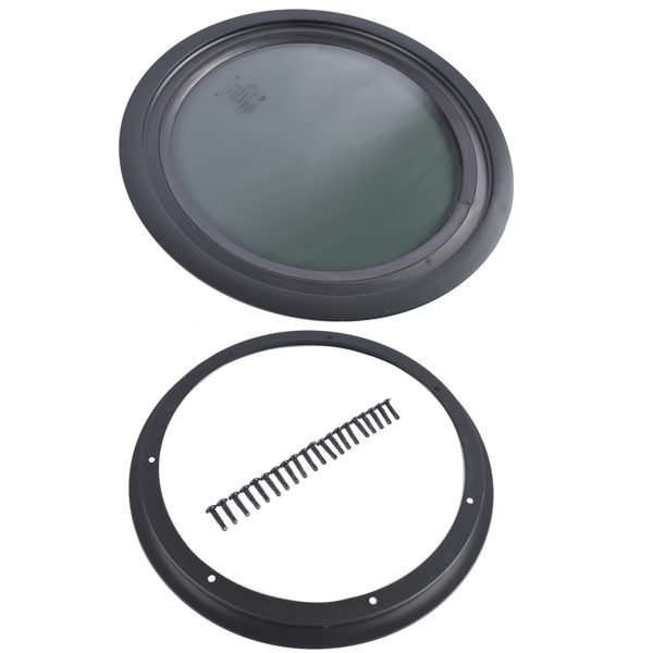 房车车窗 Round Fixed RV Window 12" Tinted Window for RV Camper Caravan with Trim Ring Fit for 1-5/8" Thickness Wall-5