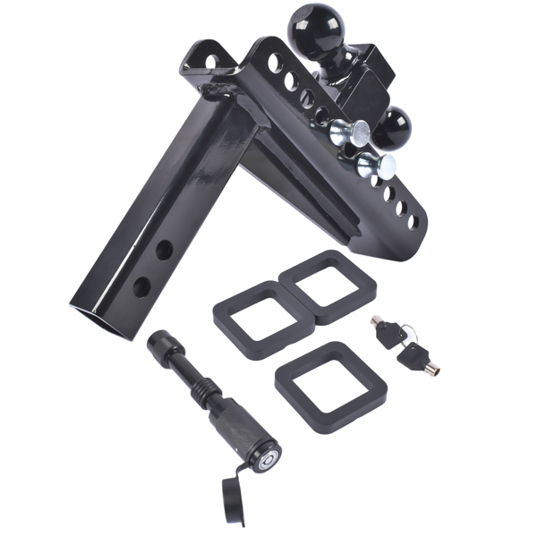 拖车挂接装置Adjustable Trailer Hitch Fits 2-inch Receiver 2" & 2-5/16" Ball w/Anti-Theft Pin-7