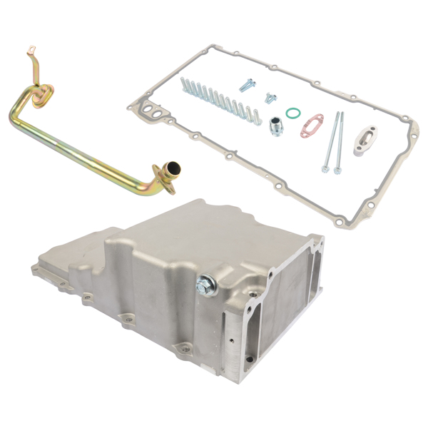  油底壳 Fit for GM LS1/LS2/LS3 4.8 5.3 5.7 6.0 6.2 Retro Oil Pan Low Profile Aluminum, Pick Up, Gasket,Plate 3.620 in. 12634547, 12628771, 12625031-5