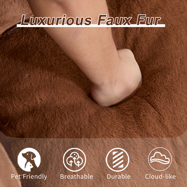 成人巨型豆袋沙发、超柔软蓬松的沙发、客厅卧室室内超大躺椅、无需组装带枕头的舒适阅读椅、棕色-4