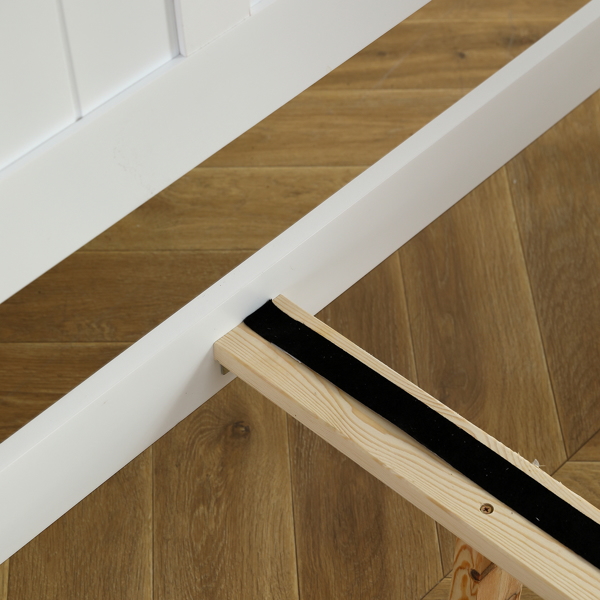 白色 油漆+三胺 松木+密度板 竖纹装饰 弧形床头床尾板 Full 木床 单层 美国-24