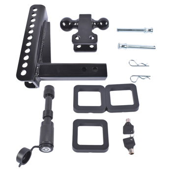 拖车挂接装置Adjustable Trailer Hitch Fits 2-inch Receiver 2" & 2-5/16" Ball w/Anti-Theft Pin