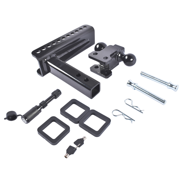 拖车挂接装置Adjustable Trailer Hitch Fits 2-inch Receiver 2" & 2-5/16" Ball w/Anti-Theft Pin-4