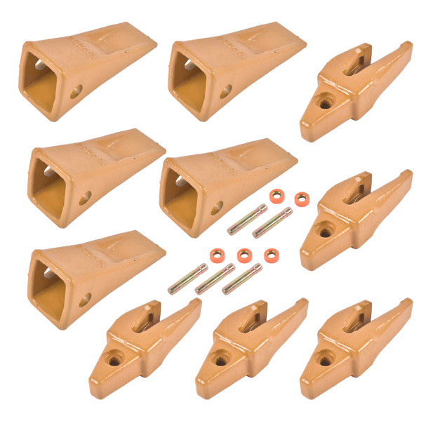斗齿 Bucket Shanks 1193204 Teeth 1U3202 with Pins 8E6208 Retainers 8E6209 - 5 Sets-2