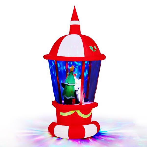 7.3FT 大灯塔老人企鹅树 3颗LED加1个舞台灯 210D涤纶 圣诞充气装饰 12V 12V,1500mA 美规-10