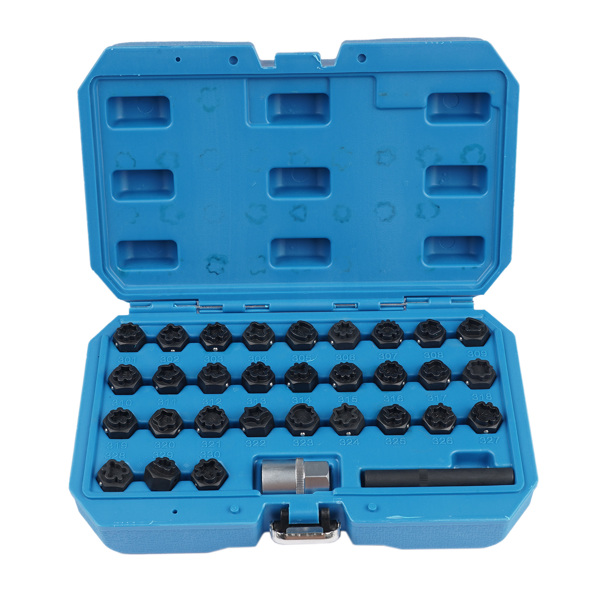 车轮锁拆卸工具 32pc Wheel Lock Lug Nut Master Key Set Removal Socket Tool Kit for Mercedes-Benz-1