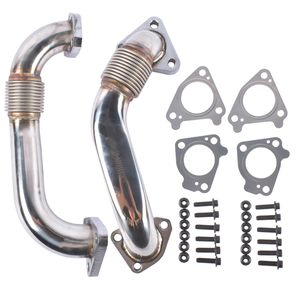 排气管 2x Up Pipes Passenger+Driver Side Fits for Chevy Silverado GMC Sierra 2500 3500 HD 6.6L V8 2001-2004 DP0057 DP0127-2