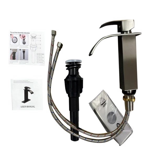 单柄浴室水龙头厕所水龙头不锈钢单孔TP，拉丝镍【周末不发货，TK/TEMU订单仅支持自提】-2