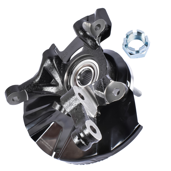 转向节总成 Front Right RH Steering Knuckle & Wheel Hub Bearing Fit for Kia Rio Rio5 2006-2009 Hyundai Accent 2006-2011 All Enigne Black Steel 697-986 51750-1E000 51756-1E000-8