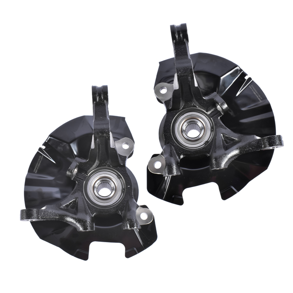 转向节总成 Front Left LH+Right RH Steering Knuckle&Wheel Hub Bearing Fit for Kia Rio Rio5 2006-2009 Hyundai Accent 2006-2011 All Enigne Black Steel 697-987 51750-1E000 697-986 51756-1E000-6