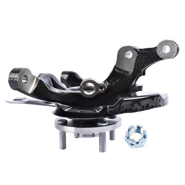 转向节总成 Front Right RH Steering Knuckle & Wheel Hub Bearing Fit for Kia Rio Rio5 2006-2009 Hyundai Accent 2006-2011 All Enigne Black Steel 697-986 51750-1E000 51756-1E000-3