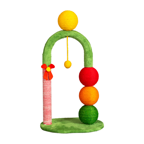 40*32*73CM 拱门拐杖糖 红绿色 小号猫爬架 宠物节日用品-10