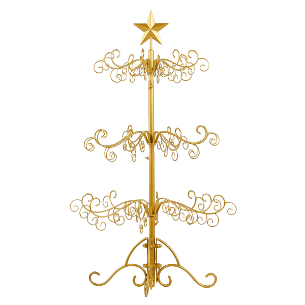 3ft  金色  铁艺圣诞树  顶部带星星  不含配饰 PVC 圣诞树-1