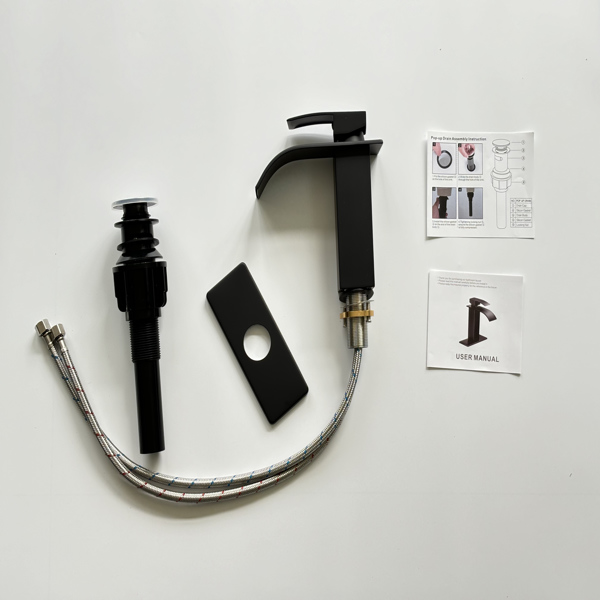 单柄浴室水龙头卫生间水龙头不锈钢单孔TP，哑光黑色【周末不发货，TK/TEMU订单仅支持自提】-5