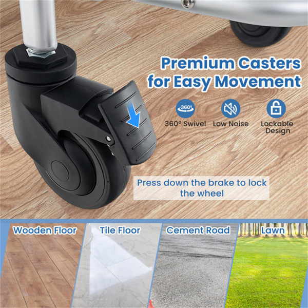 四合一坐便椅（330磅）：床边/淋浴/抬高式马桶座，10英寸轮子，可折叠，防锈铝，适合老年人-10