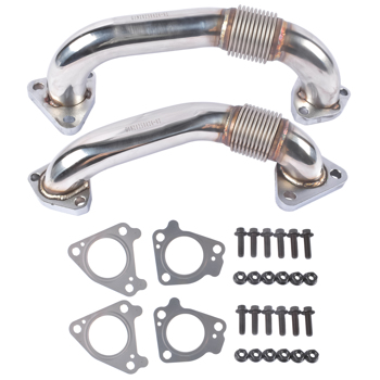 排气管 2x Up Pipes Passenger+Driver Side Fits for Chevy Silverado GMC Sierra 2500 3500 HD 6.6L V8 2001-2004 DP0057 DP0127