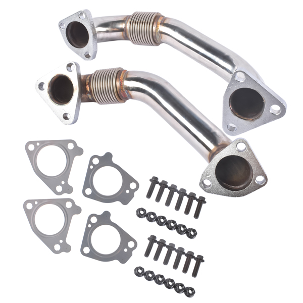 排气管 2x Up Pipes Passenger+Driver Side Fits for Chevy Silverado GMC Sierra 2500 3500 HD 6.6L V8 2001-2004 DP0057 DP0127-5