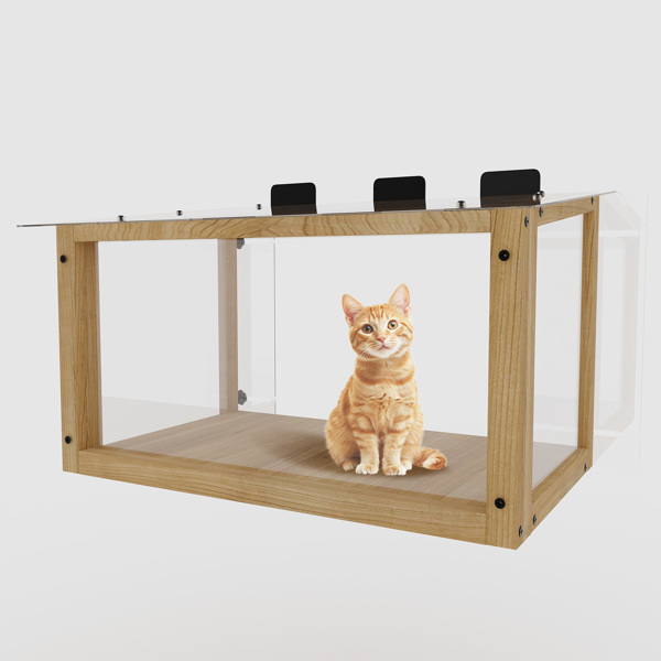 防水窗式猫栖木猫窝，木质猫窗盒，室内猫用窗式猫窝。适用于单悬窗，窗框内径，净开口宽度为24-35英寸-5