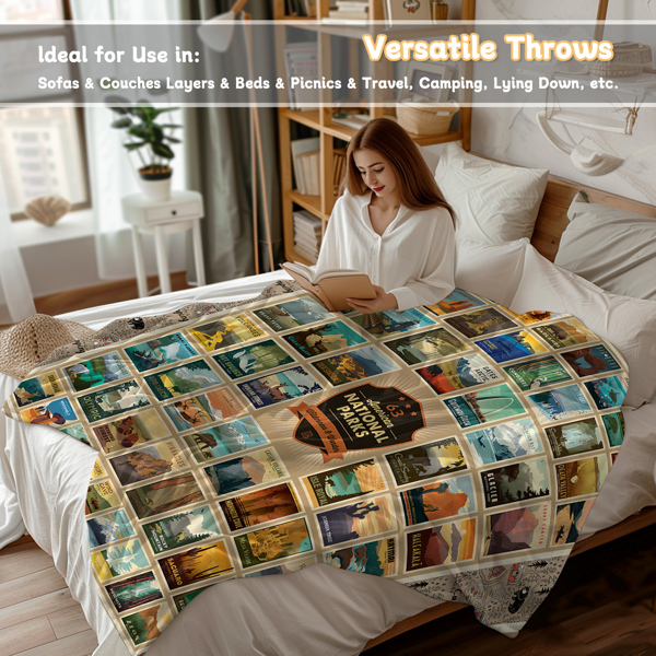 自产法莱绒毛毯 SWFT11325地理图 130X150cm （temu仅可自提）-3