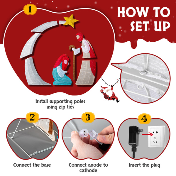 122*29.5*113cm 月亮耶稣诞生   2D 白灯 葱布   圣诞灯饰耶稣-8