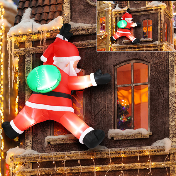 4.9ft  爬树老人  7颗LED灯 束口袋 圣诞充气装饰 12V 12V,750mA 美规-14