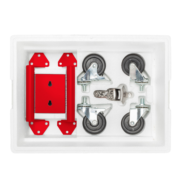 80qt 红色箱体 黑色脚管 冷冻保温推车 91*87*48cm 长方形 铁喷塑 带排水管-18