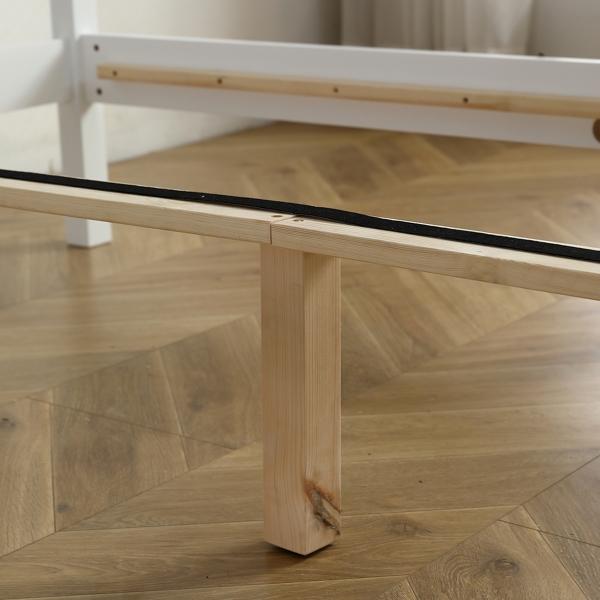 白色 油漆+三胺 松木+密度板 竖纹装饰 弧形床头床尾板 Full 木床 单层 美国-13