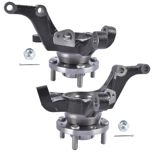 转向节总成 2x Front Steering Knuckle & Wheel Hub Bearing Assembly LH + RH Fit for Chevy Aveo 1.6L L4 Sedan 2004-2011-3