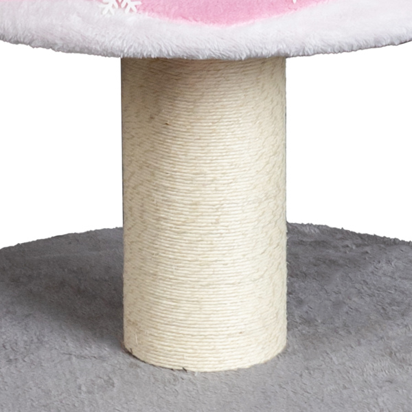 60*60*150CM 雪花四层圣诞躲藏猫树 粉红色带白边 猫爬架 宠物节日用品-12