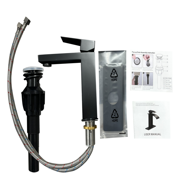 单柄浴室水龙头卫生间水龙头不锈钢单孔-T20，哑光黑色【周末不发货，TK/TEMU订单仅支持自提】-5